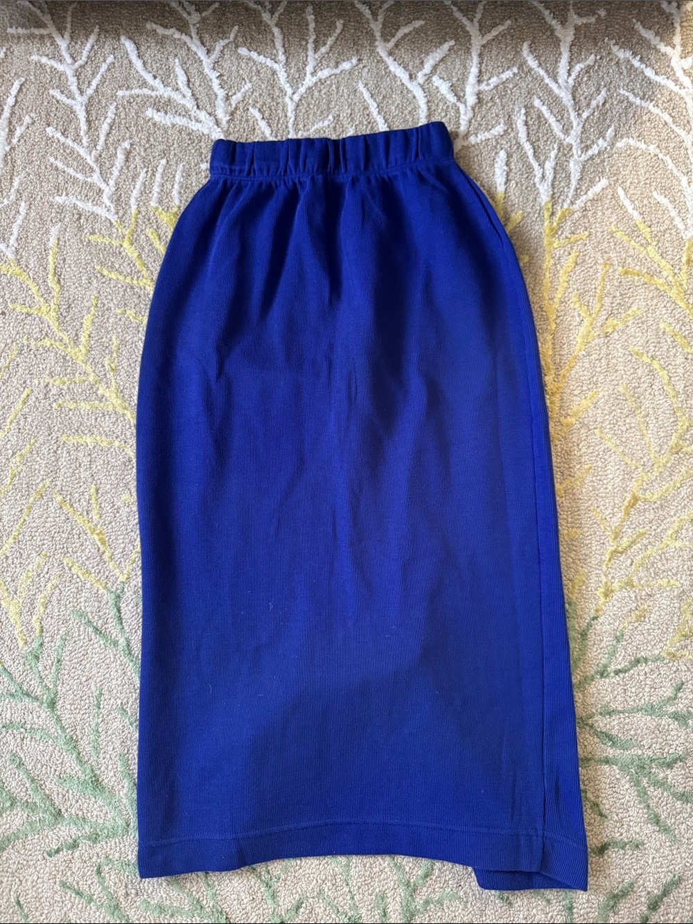 Express Tricot vintage 90s Women's Royal Blue Pencil Skirt with Elastic Waist S - Picture 1 of 3